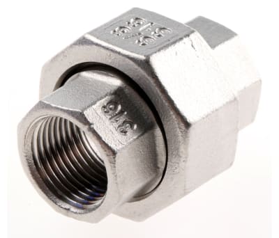 Product image for S/steel straight union,3/8in BSPP F-F