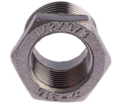 Product image for Hexagon bush,1/2in BSPT M-3/8in BSPP F