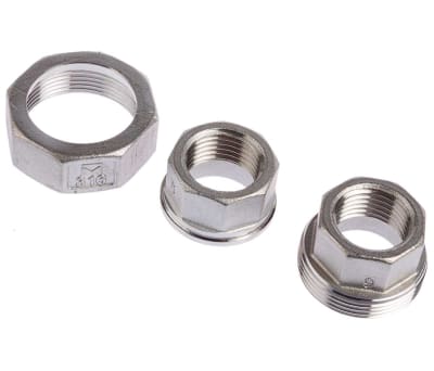 Product image for S/steel straight union,1/2in BSPP F-F
