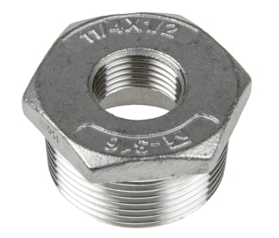 Product image for Hexagon bush,1 1/4in BSPT M-1/2in BSPP F