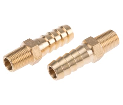 Product image for Brass hose tail,1/8 BSPP male 3/8in ID