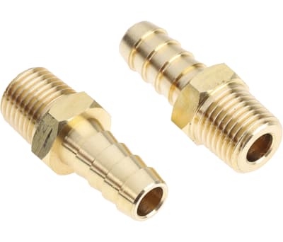 Product image for Brass hose tail,1/4 BSPP male 3/8in