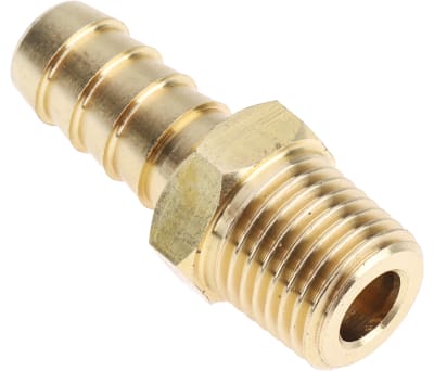 Product image for Brass hose tail,1/4 BSPP male 3/8in