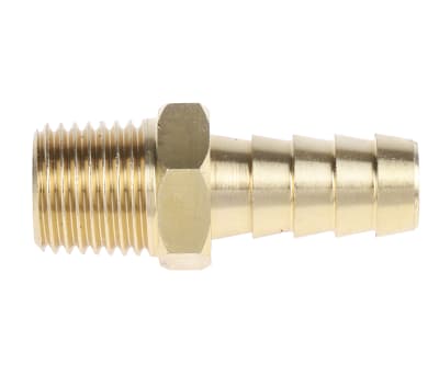 Product image for Brass hose tail,1/4 BSPP male 3/8in