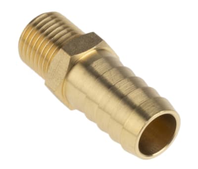 Product image for Brass hose tail,1/4 BSPP male 1/2in ID