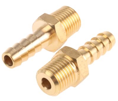 Product image for BRASS HOSE TAIL,3/8 BSPP MALE 1/4IN