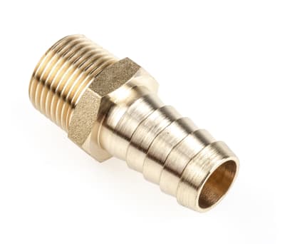 Product image for Brass hose tail,3/8 BSPP male 1/2in ID