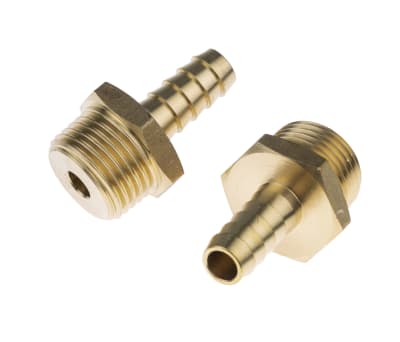 Product image for Brass hose tail,1/2 BSPP male 3/8in ID