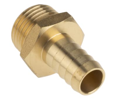 Product image for Brass hose tail,1/2 BSPP male 1/2in ID