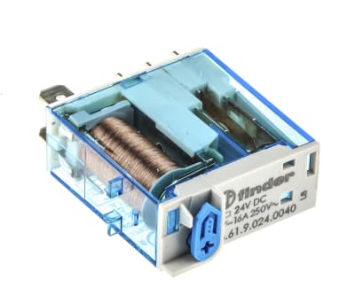 Product image for Plug in relay w/ flag, 16A, 24Vdc, SPDT