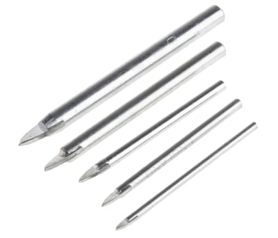 Product image for 5 piece fluteless glass metric drill set