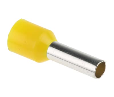 Product image for Yellow bootlace ferrule,6mm sq cable