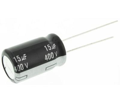 Product image for Al electrolytic cap ED type A,15uF, 400V