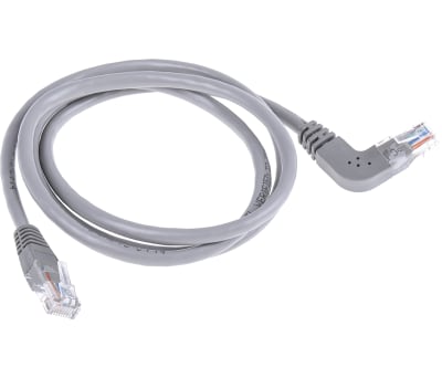 Product image for Grey patch lead, Cat5e, strt, horiz. 1m