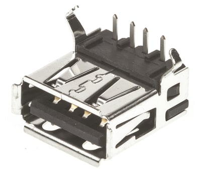 Product image for USB TYPE A R/A THRU-HOLE SOCKET