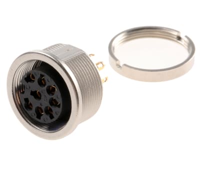 Product image for DIN SOCKET,IP68,8WAY,FRONT MOUNT