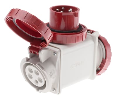 Product image for IEC 309 Adaptor,2 way,3PN+E, 415V,red