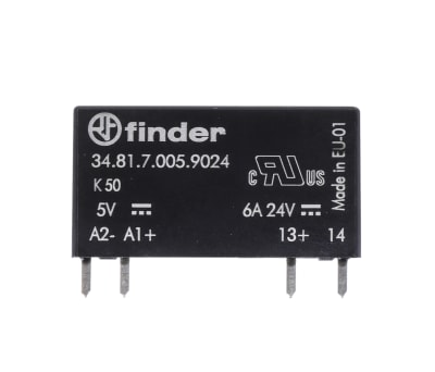 Product image for Finder 6 A SPNO Solid State Relay, DC, PCB Mount, 24 V dc Maximum Load