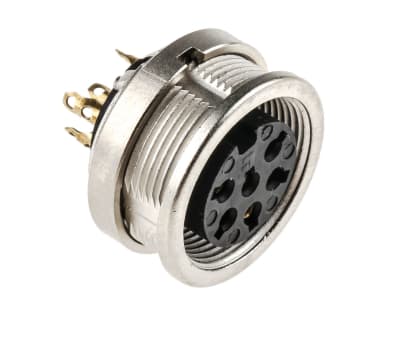 Product image for DIN SOCKET,IP68,6WAY,FRONT MOUNT