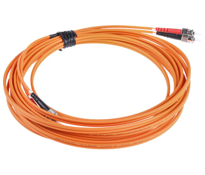 Product image for RS PRO OM1 Multi Mode Fibre Optic Cable ST to ST 62.5/125μm 5m