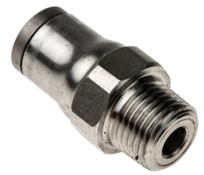 Product image for S/steel push-in fitting 6mm 1/8NPT