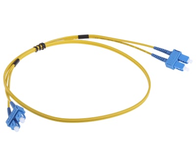 Product image for RS PRO OS1 Single Mode Fibre Optic Cable SC to SC 9/125μm 1m