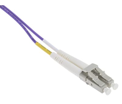 Product image for LC-ST OM3 duplex Purple 2m patchcord