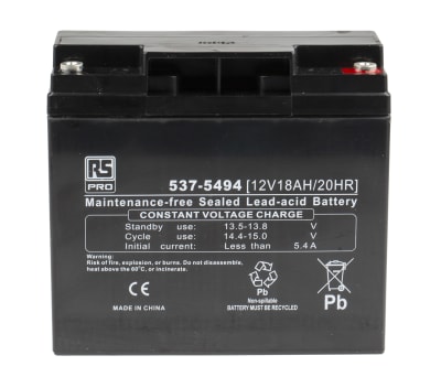 Product image for RS Sealed lead-acid battery,12V 18Ah