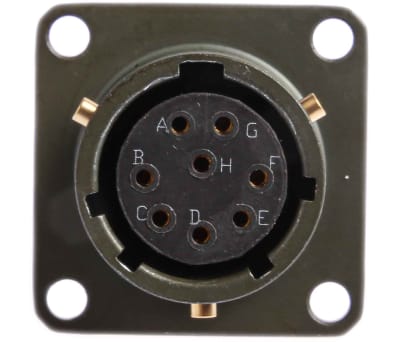 Product image for Sq Flange Receptacle, 8 way Skt Contacts