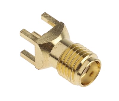 Product image for SMA RF coax PCB mount jack socket, gold