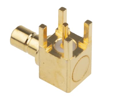 Product image for GoldPt SMB male 90deg PCB socket,50ohm