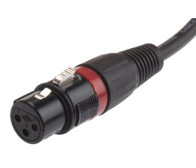 Product image for Black finish XLR plug to socket cable,3m