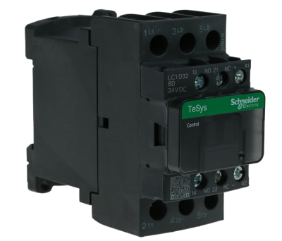 Product image for 3 pole NO contactor, 32A - 24Vdc coil