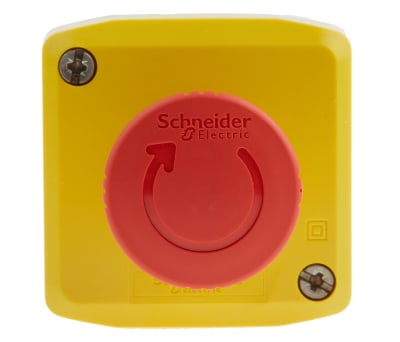 Product image for Schneider Electric Surface Mount Emergency Button - Twist to Reset, NO/NC, Mushroom Head