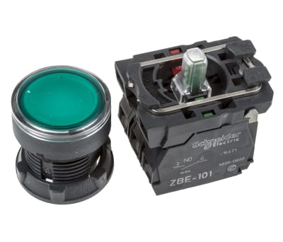 Product image for Push button Illuminated Green LED 24V