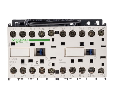 Product image for 3 pole Rev contactor,3kW,6A,24Vdc,1NC