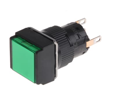 Product image for Push button Square 16mm 1CO Green LED