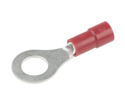 Product image for Red M6 ring terminal,0.5-1.5sq.mm wire