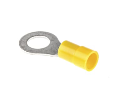 Product image for Yellow M8 ring terminal,4-6sq.mm wire