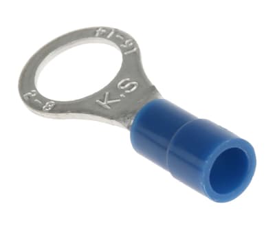 Product image for Blue M8 ring terminal,1.5-2.5sq.mm wire