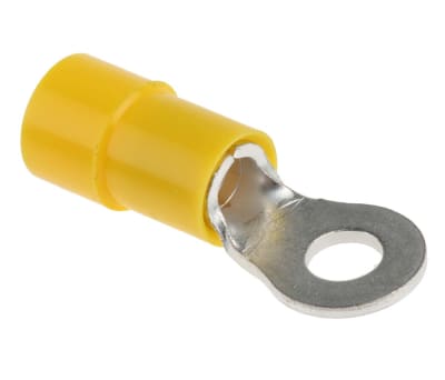 Product image for Yellow M4 ring terminal,4-6sq.mm wire