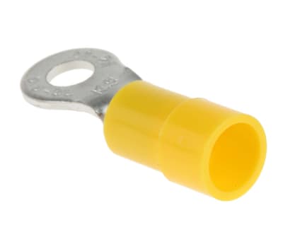 Product image for Yellow M4 ring terminal,4-6sq.mm wire
