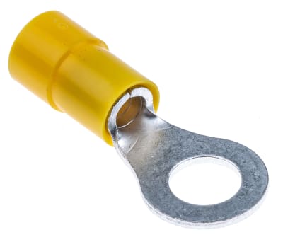 Product image for Yellow M6 ring terminal,4-6sq.mm wire