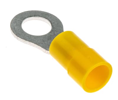 Product image for Yellow M6 ring terminal,4-6sq.mm wire