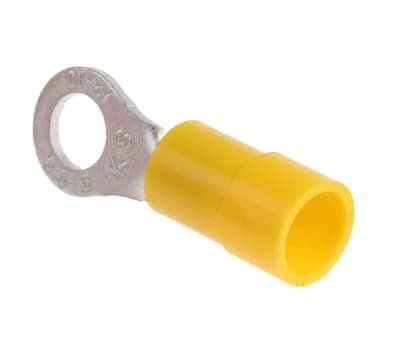 Product image for Yellow M5 ring terminal,4-6sq.mm wire