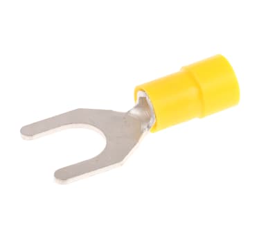 Product image for Yellow M8 spade terminal,4-6sq.mm wire