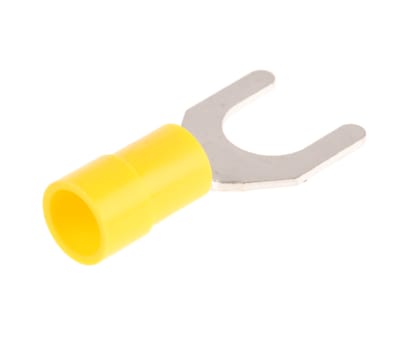 Product image for Yellow M8 spade terminal,4-6sq.mm wire