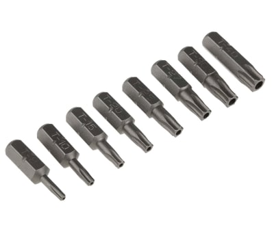 Product image for 8 piece tamperproof Torx bit set