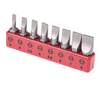 Product image for 8 piece slotted screwdriver bit set