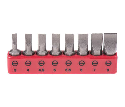 Product image for 8 piece slotted screwdriver bit set